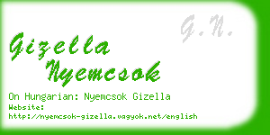 gizella nyemcsok business card